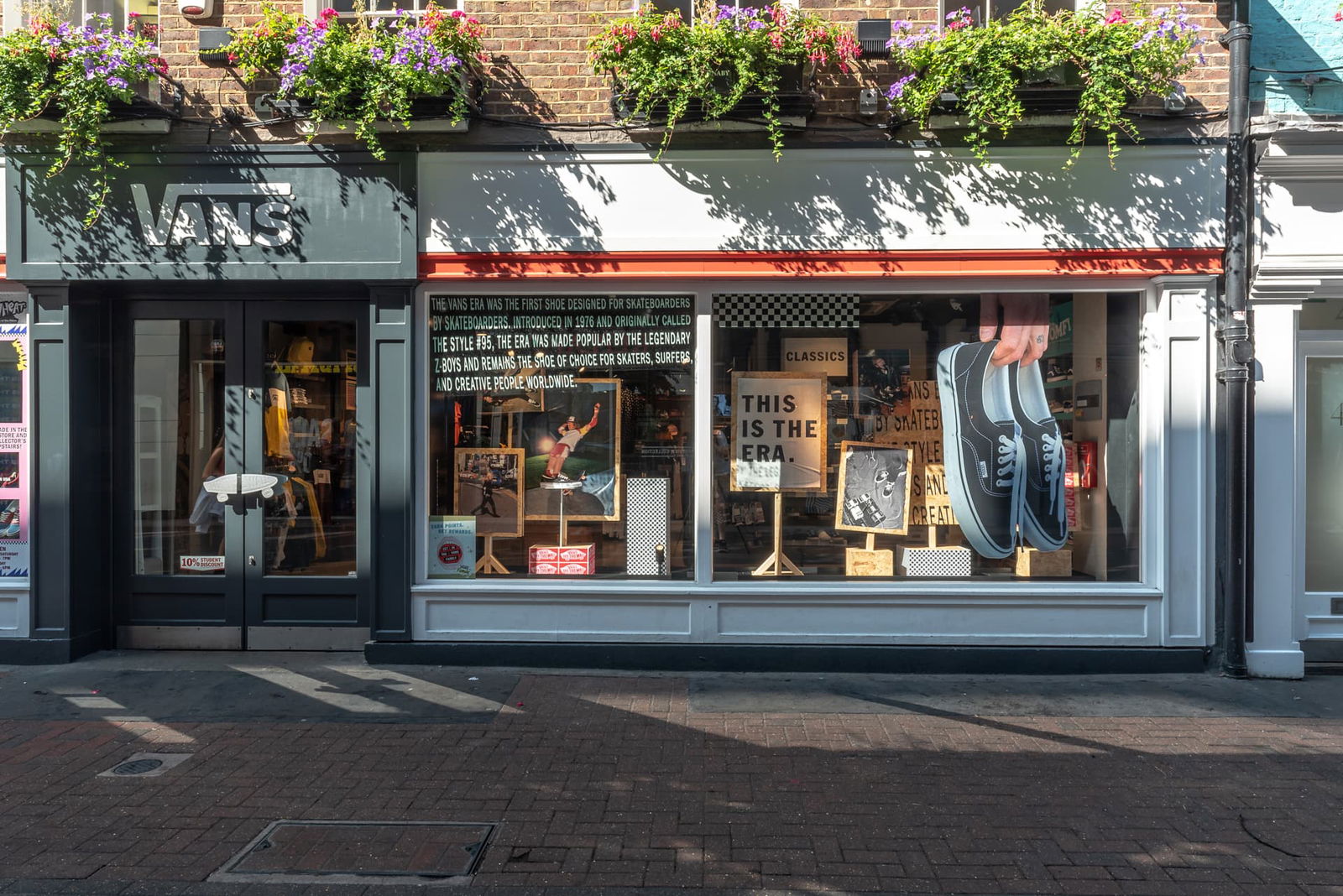 Vans shop with a branded window display
